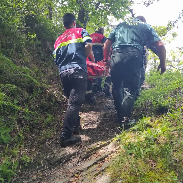 La Guardia Civil rescató a un excursionista lesionado en Folgoso do Courel