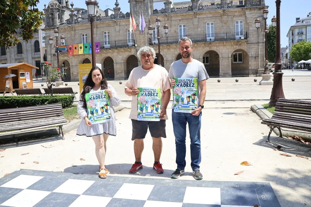 Las actividades de ajedrez fueron presentadas en la Praza Maior