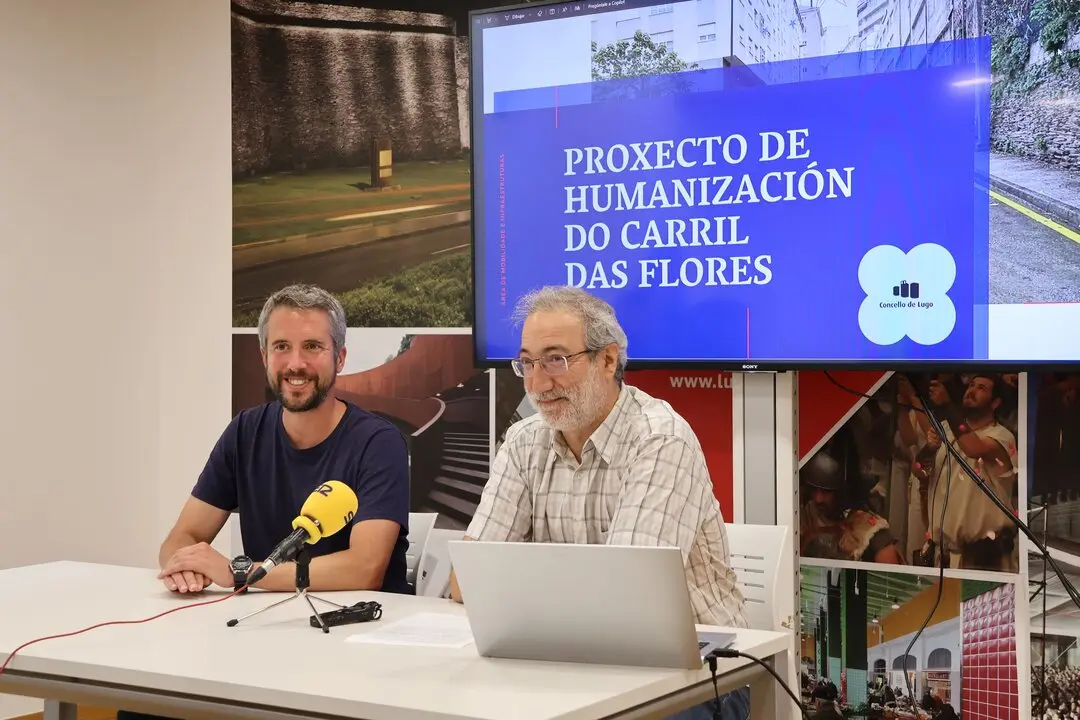 Rubén Arroxo y Alexandre Penas, durante la presentación del proyecto del Carril das Flores