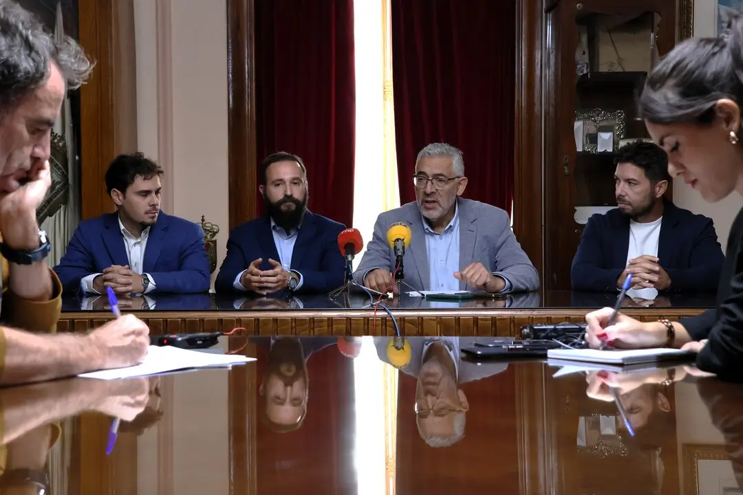 Miguel Fernández, alcalde de Lugo, durante el anuncio de la incorporación de Air Cargo Booking al fondo Lugo Transforma