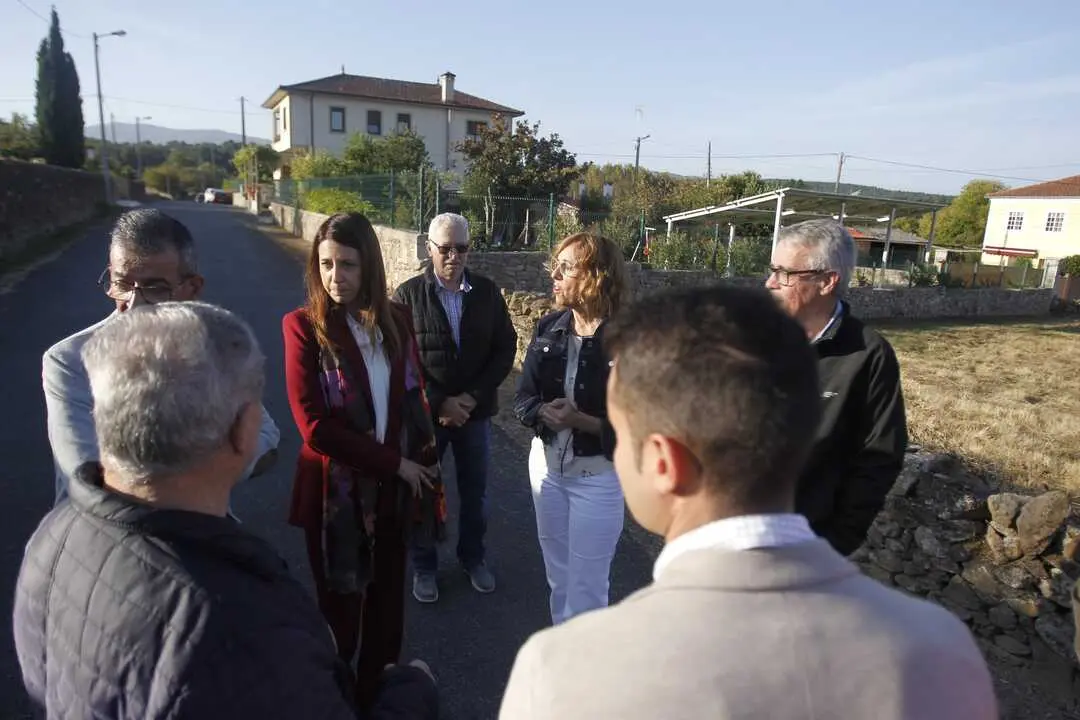 María José Gómez, durante la visita a Sober