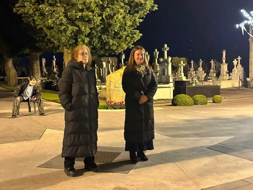 Cristina López, en el cementerio