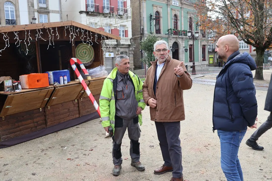 Miguel Fernández, en el Mercado de Nadal de la Praza Maior