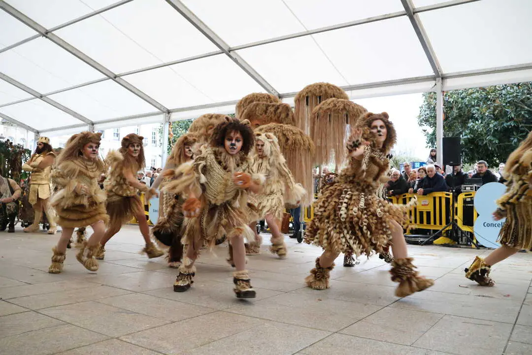 Una de las comparsas que particip&oacute; en el concurso de disfraces del Entroido de Lugo