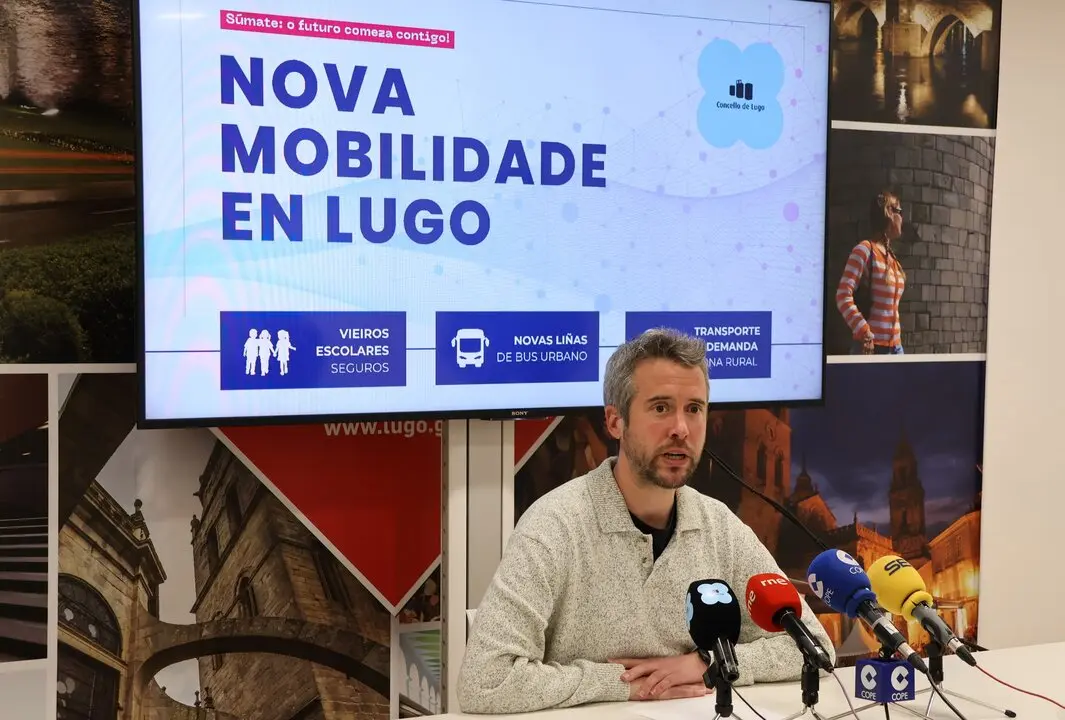 Rub&eacute;n Arroxo, durante la presentaci&oacute;n del plan de nueva movilidad de Lugo