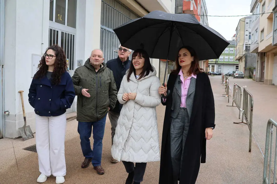 Carmela L&oacute;pez, durante una visita a Vilalba