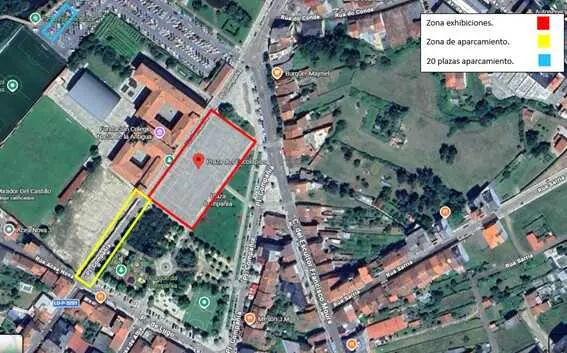 Las zonas en las que se realizar&aacute; la exhibici&oacute;n de la Guardia Real en Monforte