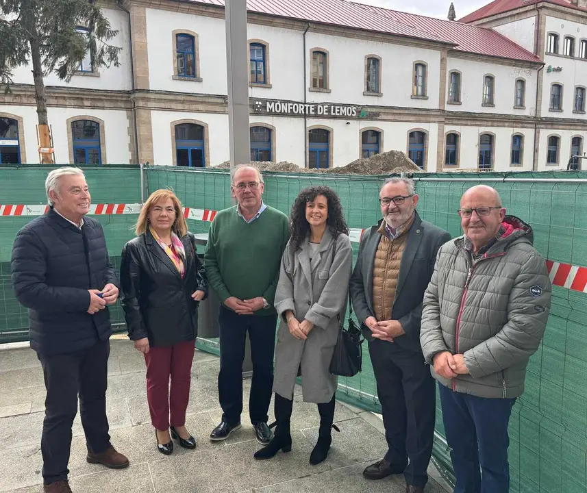 PP Monforte e senadores PPLugo a car&oacute;n obras estaci&oacute;n tren Monforte