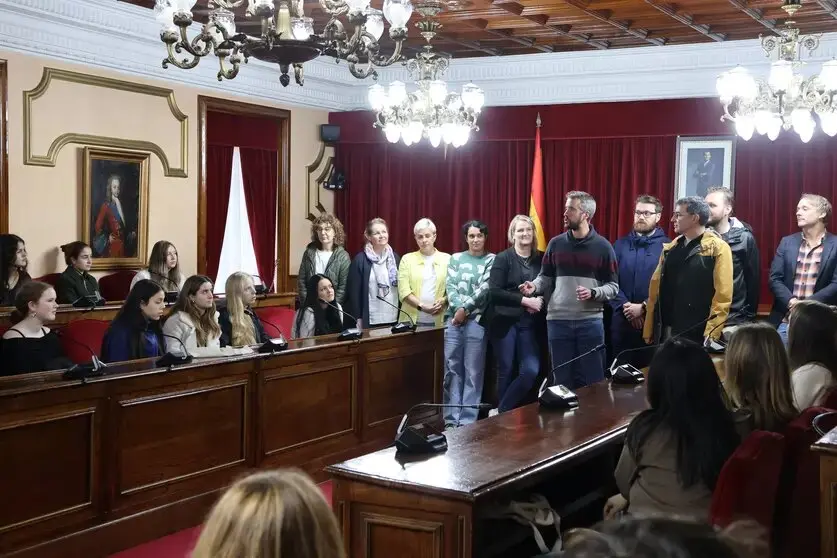 Una visita de escolares al Concello de Lugo hace unos meses