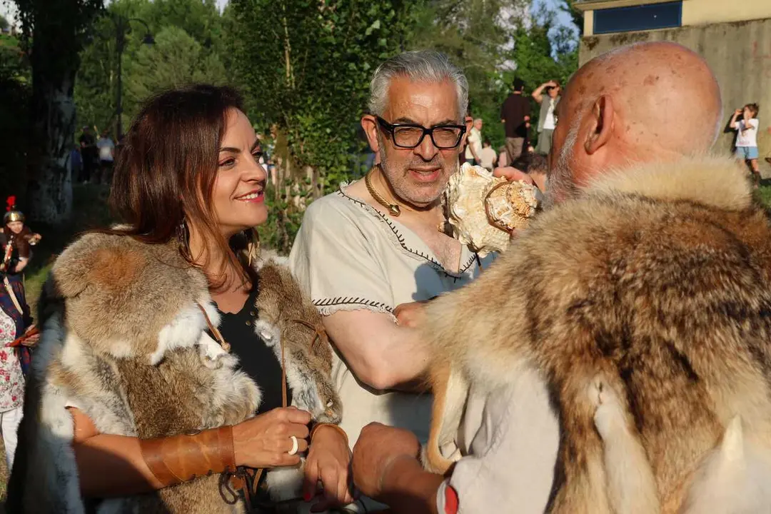 Carmela L&oacute;pez y Miguel Fern&aacute;ndez, en el inicio del Arde Lucus