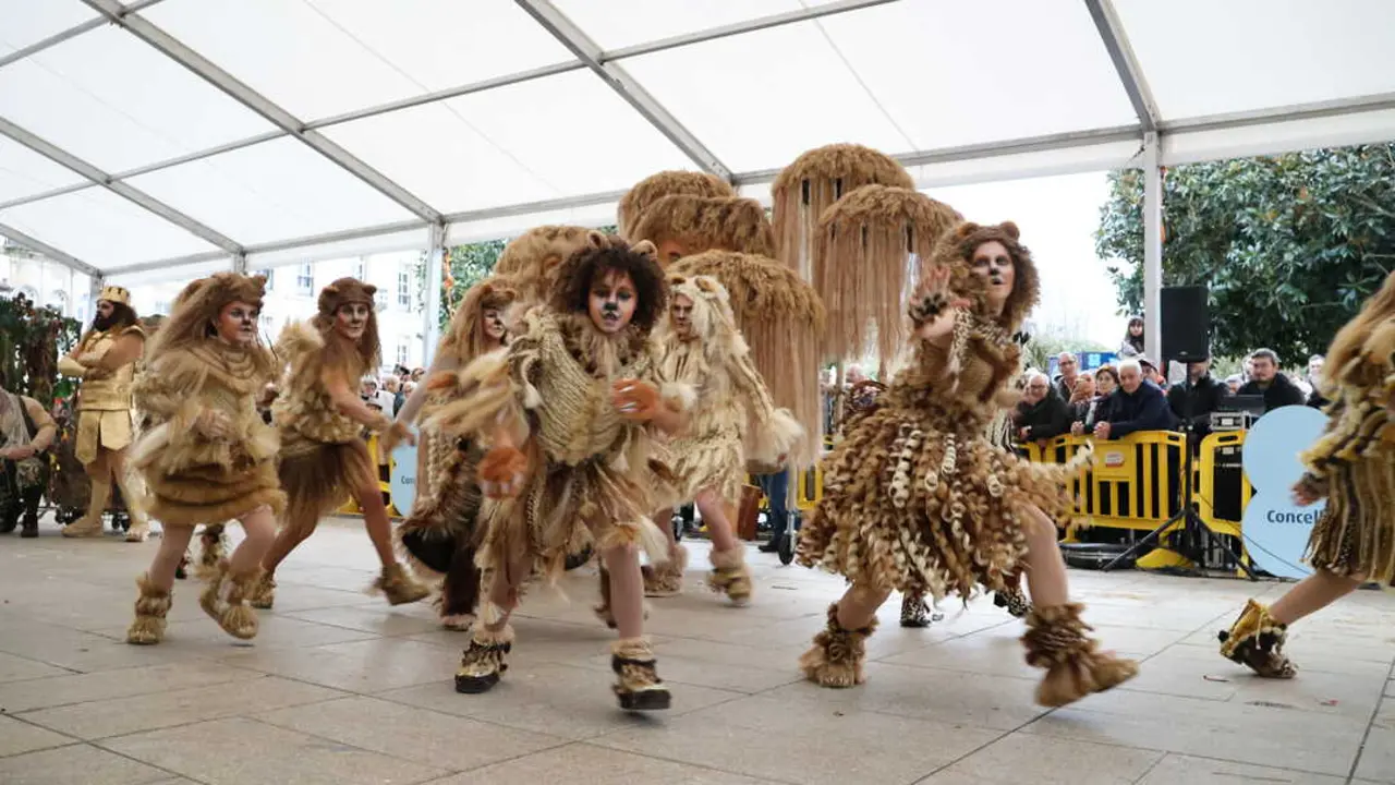 Una de las comparsas que particip&oacute; en el concurso de disfraces del Entroido de Lugo