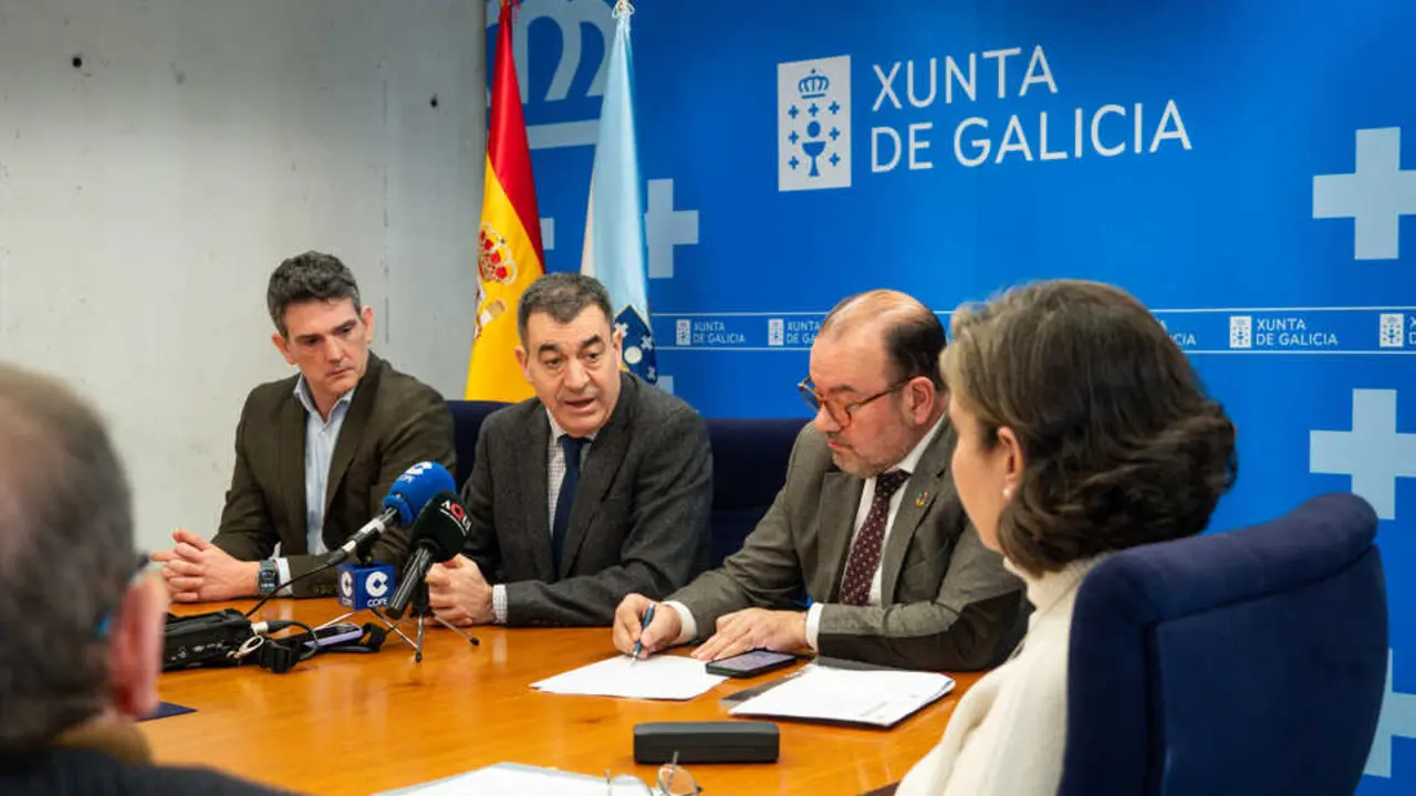 03032026_Rom&aacute;n Rodr&iacute;guez, conselleiro de Educaci&oacute;n, y Antonio L&oacute;pez, rector de la USC, presentaron el nuevo convenio para el Campus Terra.
PRADERO