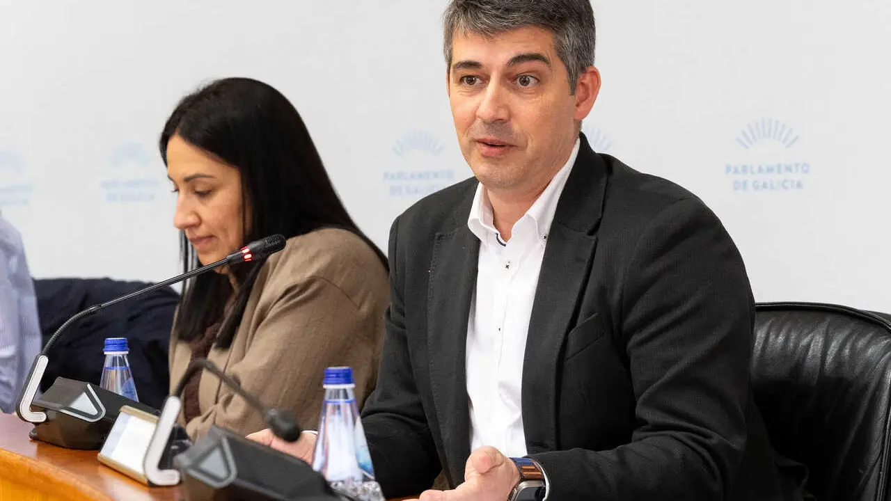 Roi Fern&aacute;ndez, director de Augas de Galicia, durante la comparecencia en el Parlamento