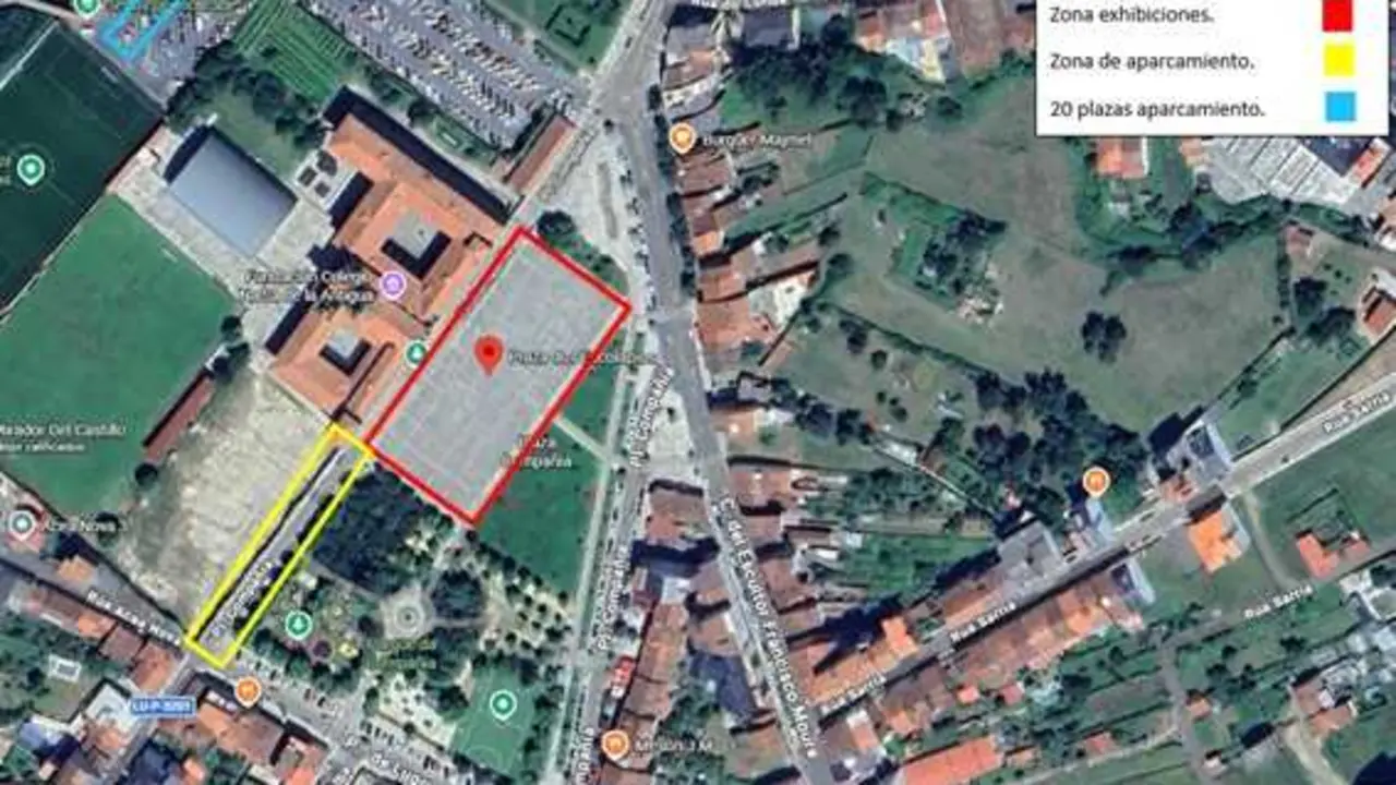 Las zonas en las que se realizar&aacute; la exhibici&oacute;n de la Guardia Real en Monforte