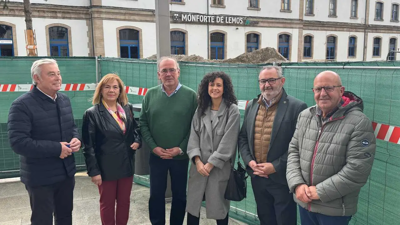 PP Monforte e senadores PPLugo a car&oacute;n obras estaci&oacute;n tren Monforte