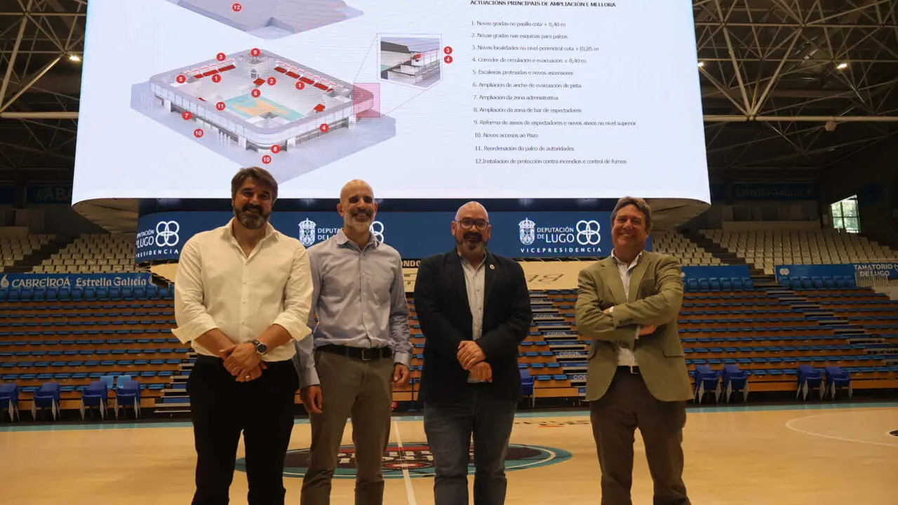 Efr&eacute;n Castro, en la presentaci&oacute;n del proyecto para ampliar el Pazo dos Deportes