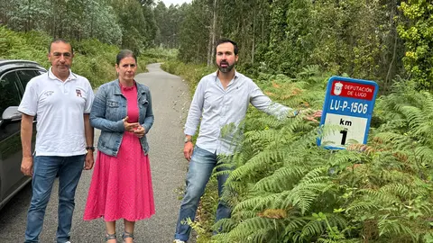 Ameijide, Salgueiro e García Caramés na LU-1506 en Cervo