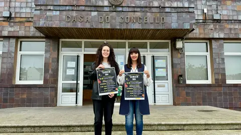 Marta Rouco e Paula Vigo, tras la presentación del Samaín infantil de Vilalba