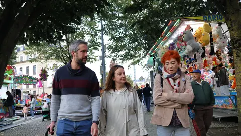 Rubén Arroxo y Maite Ferreiro, durante la visita al recinto ferial de San Froilán
