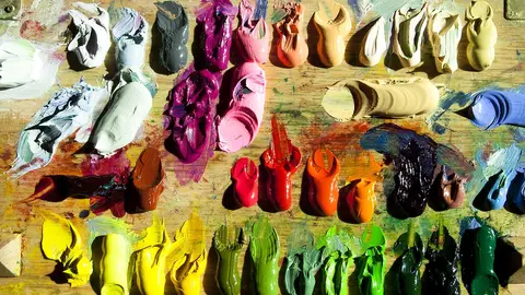 Pintura, óleo, paleta.