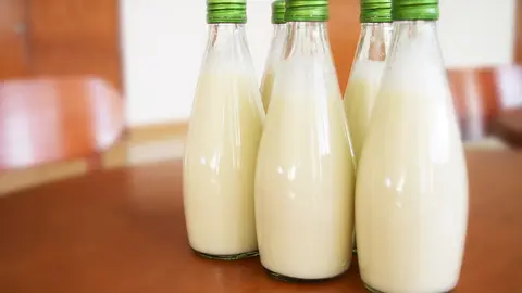 Leche, botella de leche