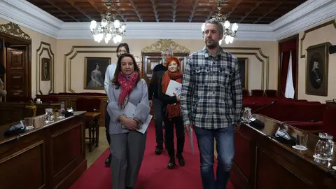 Rubén Arroxo, a la entrada en el pleno del Concello de Lugo