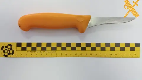 Cuchillo que se utilizó en la tentativa de homicidio en Castro de Rei