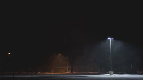 Farolas, luz, noche, iluminación.