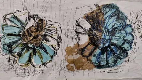 Una obra de la exposición «Bocetos», de Ruth Liengaard, que se exhibe en Chantada