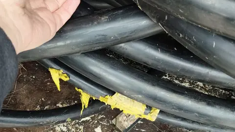 Cobre robado en Taboada