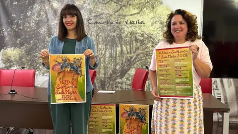 La alcaldesa Marta Rouco y Marta González, concelleira de Cultura, presentaron las Festas de San Ramón e Santa María 2025