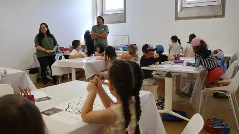 Iria Buide, durante la visita al campamento de verano de O Vello Cárcere