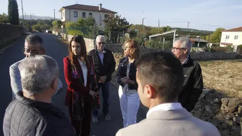 María José Gómez, durante la visita a Sober