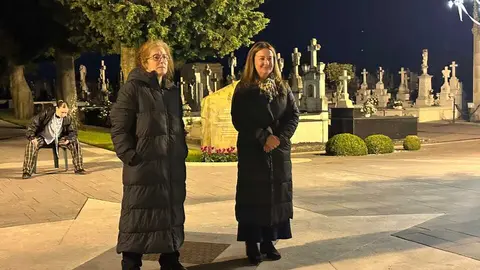 Cristina López, en el cementerio