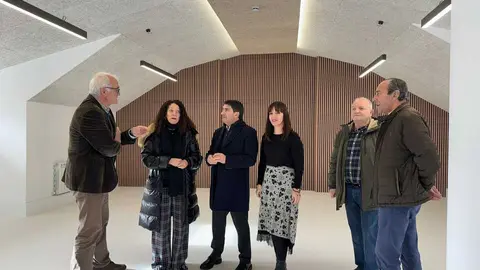 L&oacute;pez, Blanco y Rouco, durante la visita a la Casa do Concello de Vilalba