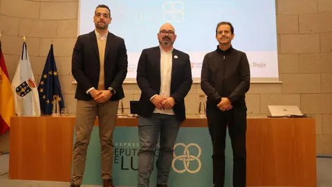 Arco, Castro y Juanatey, durante la presentaci&oacute;n de la iniciativa en la Diputaci&oacute;n