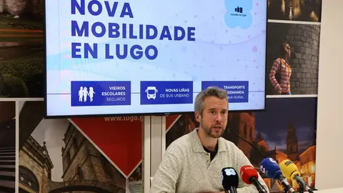 Rub&eacute;n Arroxo, durante la presentaci&oacute;n del plan de nueva movilidad de Lugo