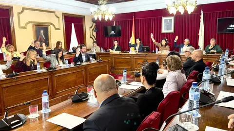Los ediles del Concello de Lugo votan en el pleno extraordinario de organizaci&oacute;n, donde sali&oacute; adelante la nueva estructura municipal con el apoyo del PP y la concejala no adscrita Mar&iacute;a Reigosa.
