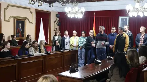 Una visita de escolares al Concello de Lugo hace unos meses