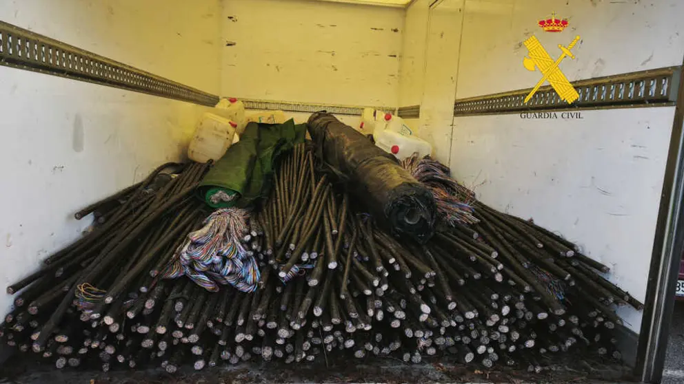 Cobre recuperado por la Guardia Civil despu&eacute;s de ser sustra&iacute;do en la provincia de Lugo