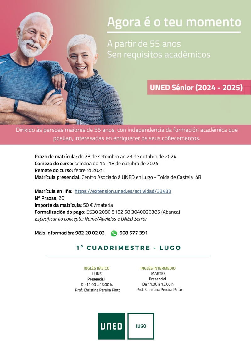 Cartel de la UNED Sénior Lugo