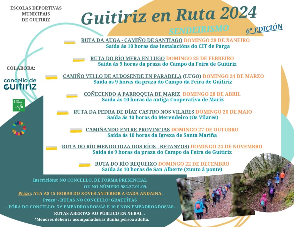 CARTEL GUITIRIZ - O programa ‘Guitiriz en Ruta’ volve o domingo 27 de outubro coa andaina ‘Camiñando entre provincias’