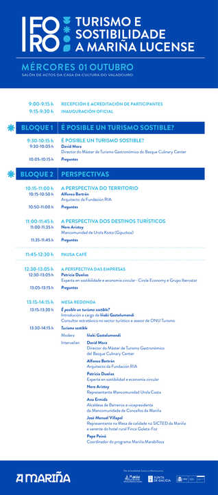 Programa I Foro de Turismo Mancomunidade (outubro 2025)